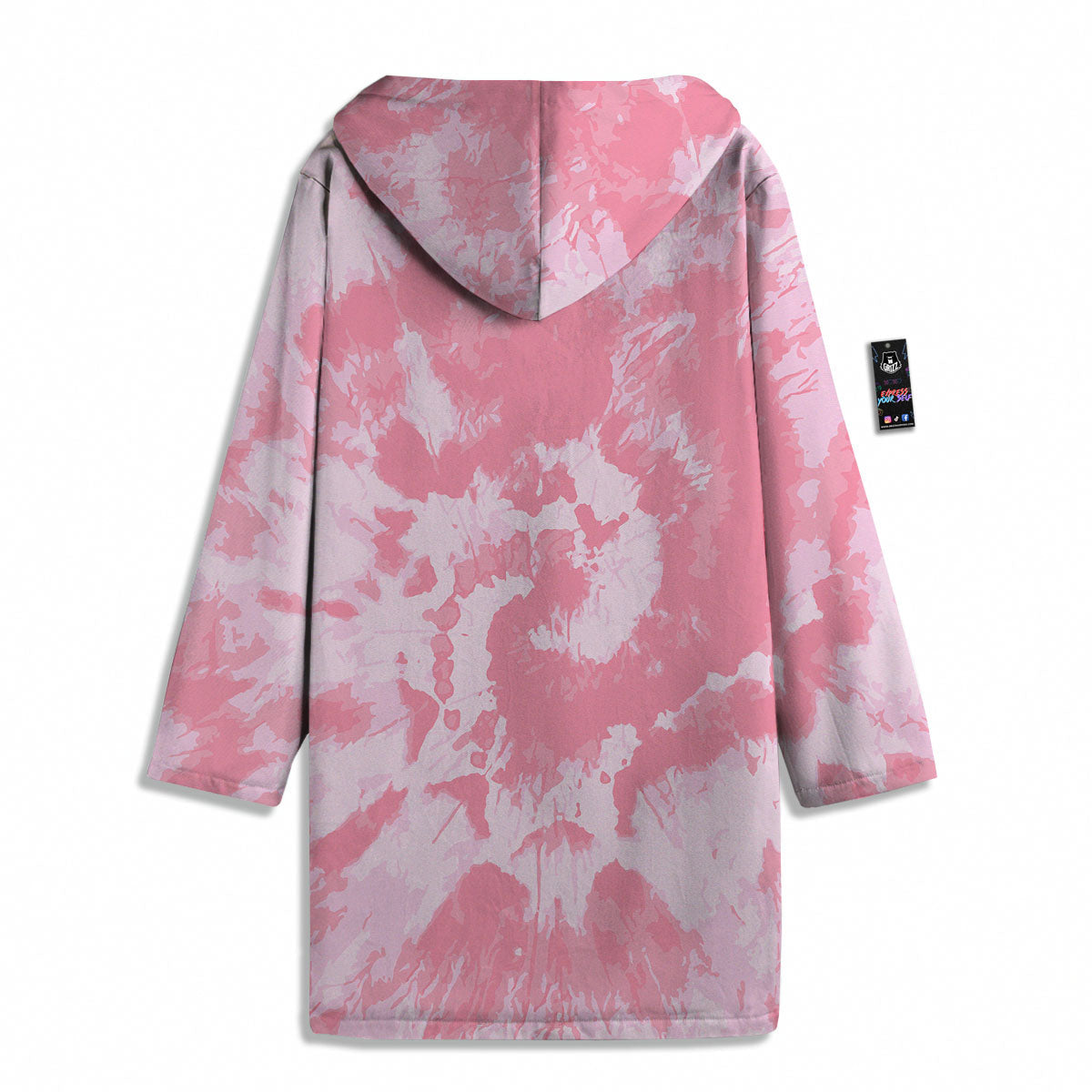 Tie Dye Pink Shibori Print Men's Windbreaker Jacket-grizzshop