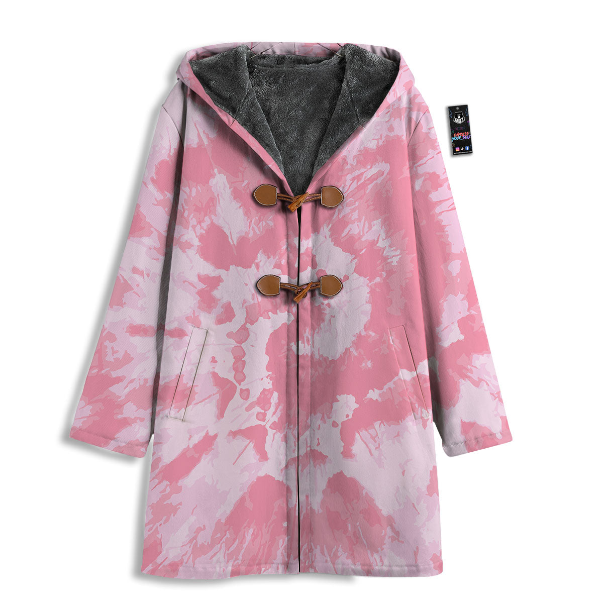 Tie Dye Pink Shibori Print Men's Windbreaker Jacket-grizzshop