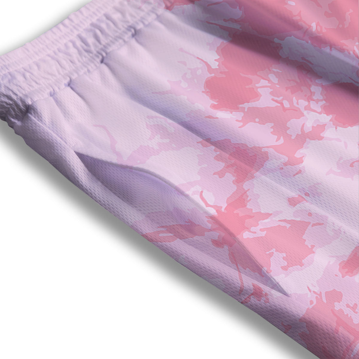Tie Dye Pink Shibori Print Mesh Shorts