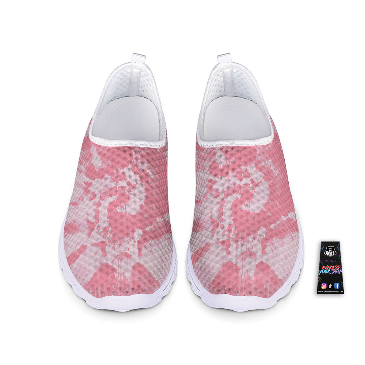 Tie Dye Pink Shibori Print Nurse Shoes-grizzshop