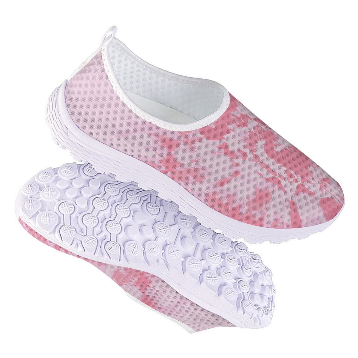 Tie Dye Pink Shibori Print Nurse Shoes-grizzshop