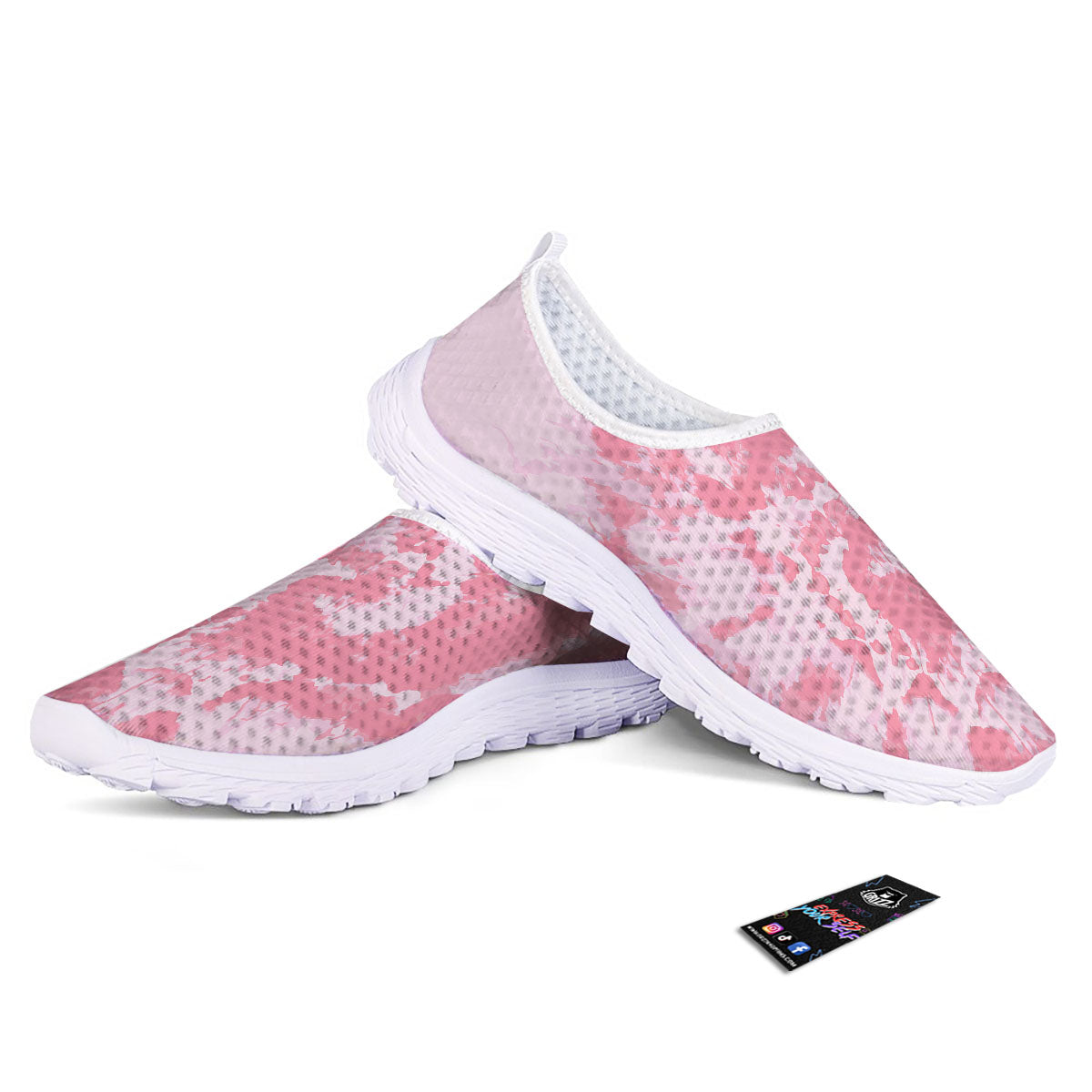 Tie Dye Pink Shibori Print Nurse Shoes-grizzshop