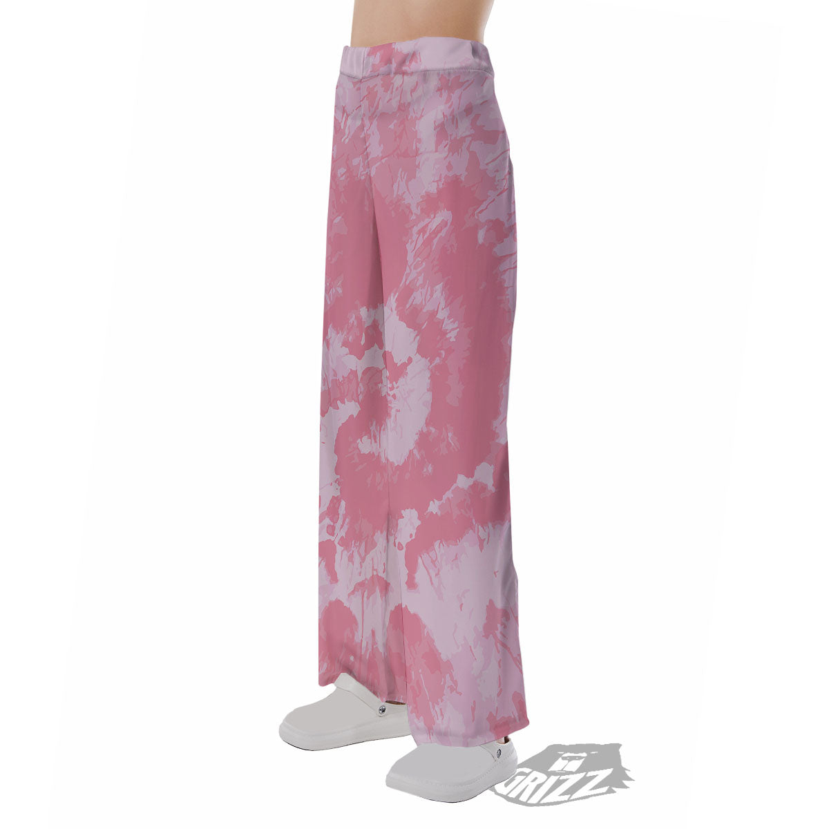 Tie Dye Pink Shibori Print Pajama Pants-grizzshop