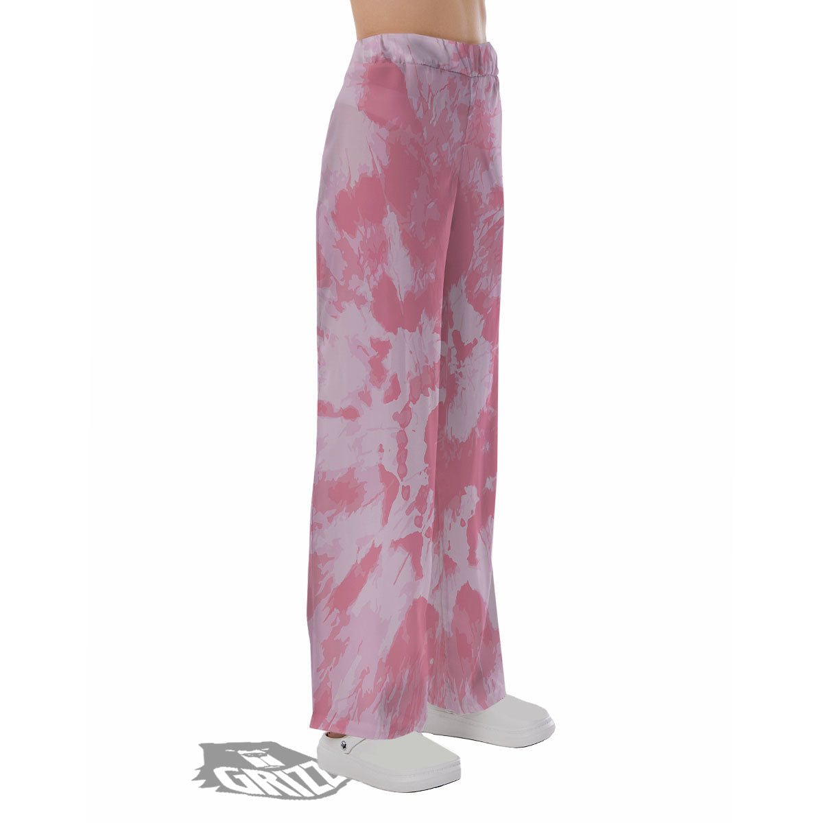 Tie Dye Pink Shibori Print Pajama Pants-grizzshop
