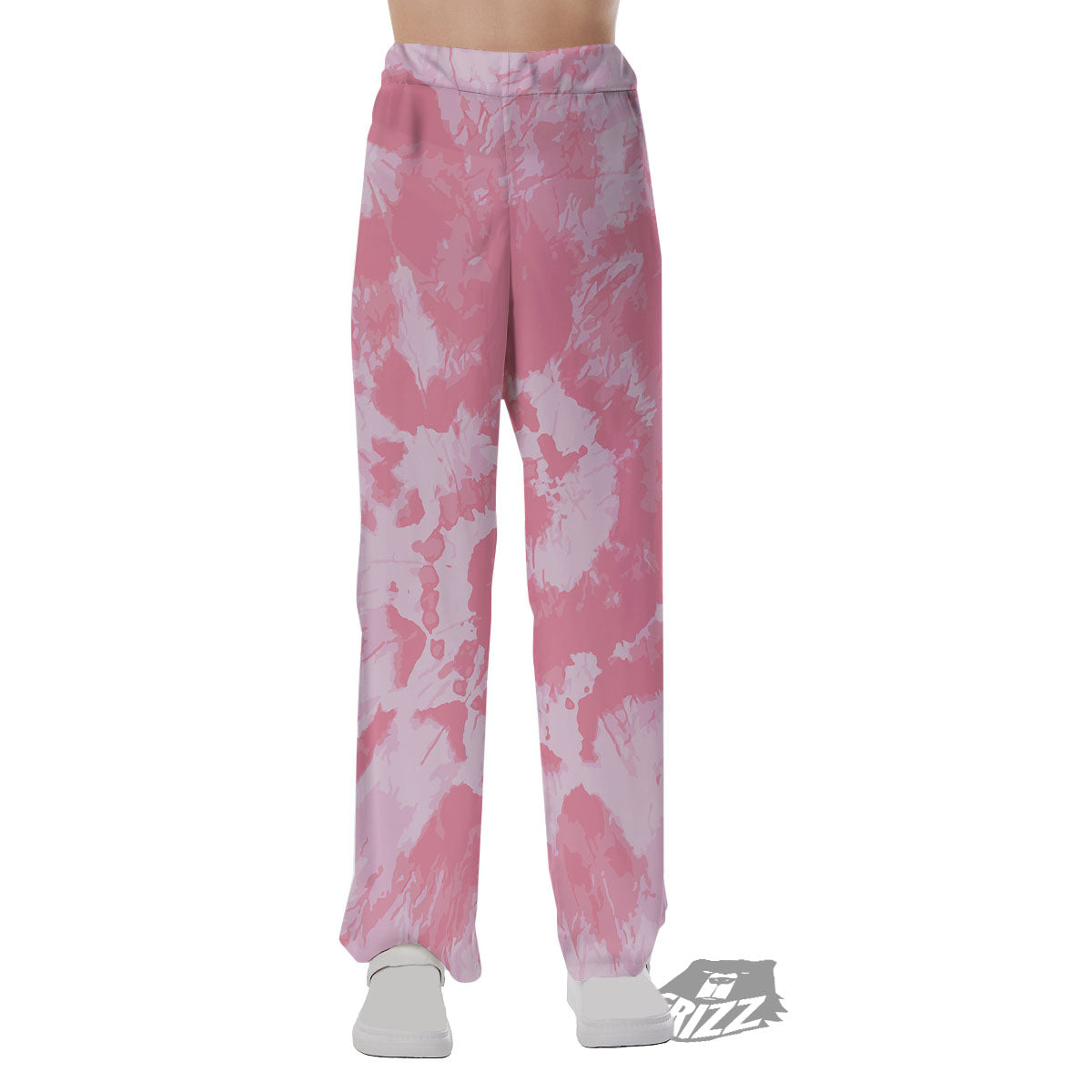 Tie Dye Pink Shibori Print Pajama Pants-grizzshop
