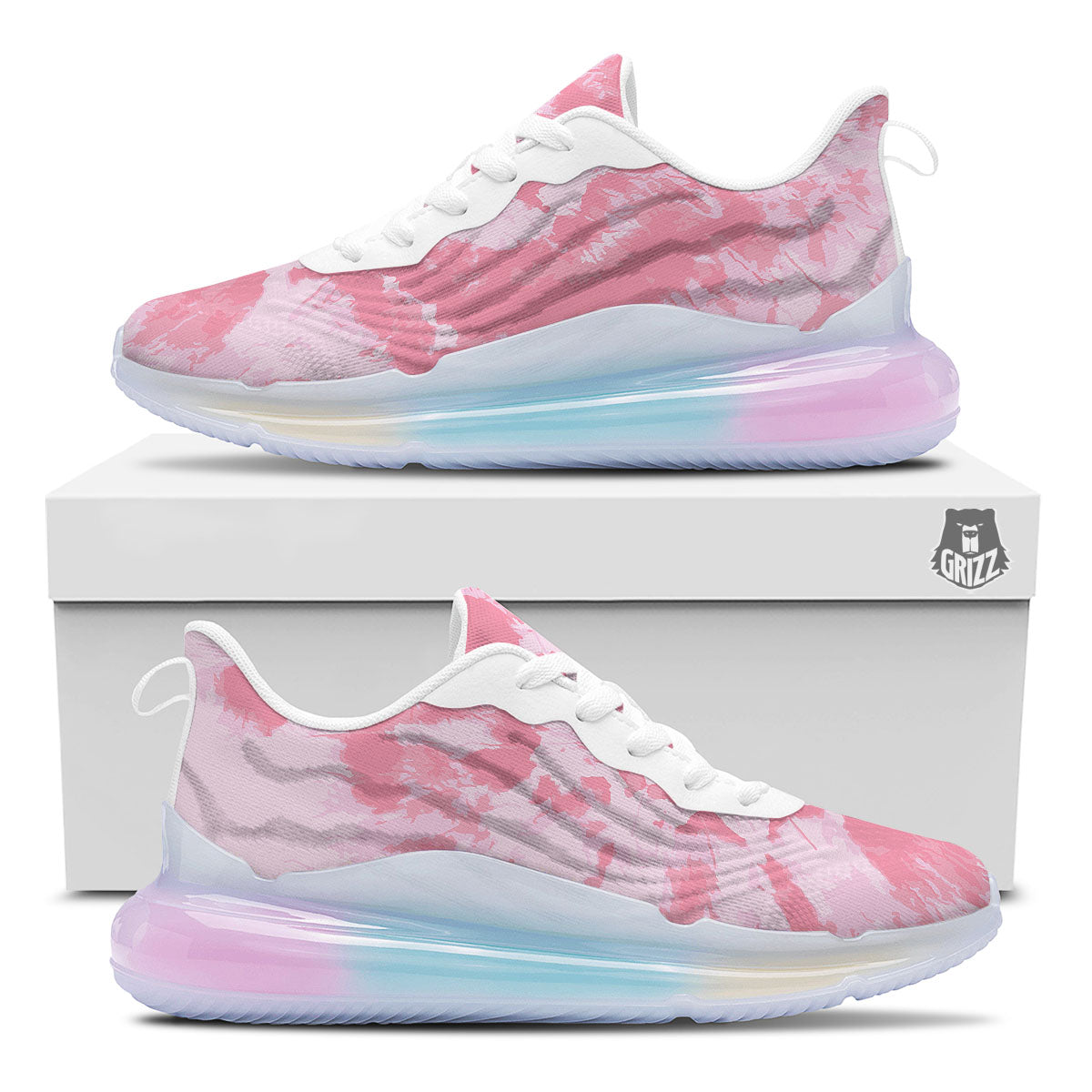 Tie Dye Pink Shibori Print Running Sneakers-grizzshop