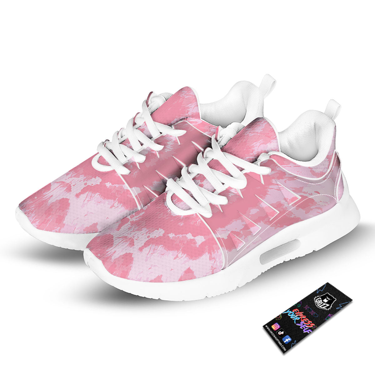 Tie Dye Pink Shibori Print Tennis Shoes-grizzshop