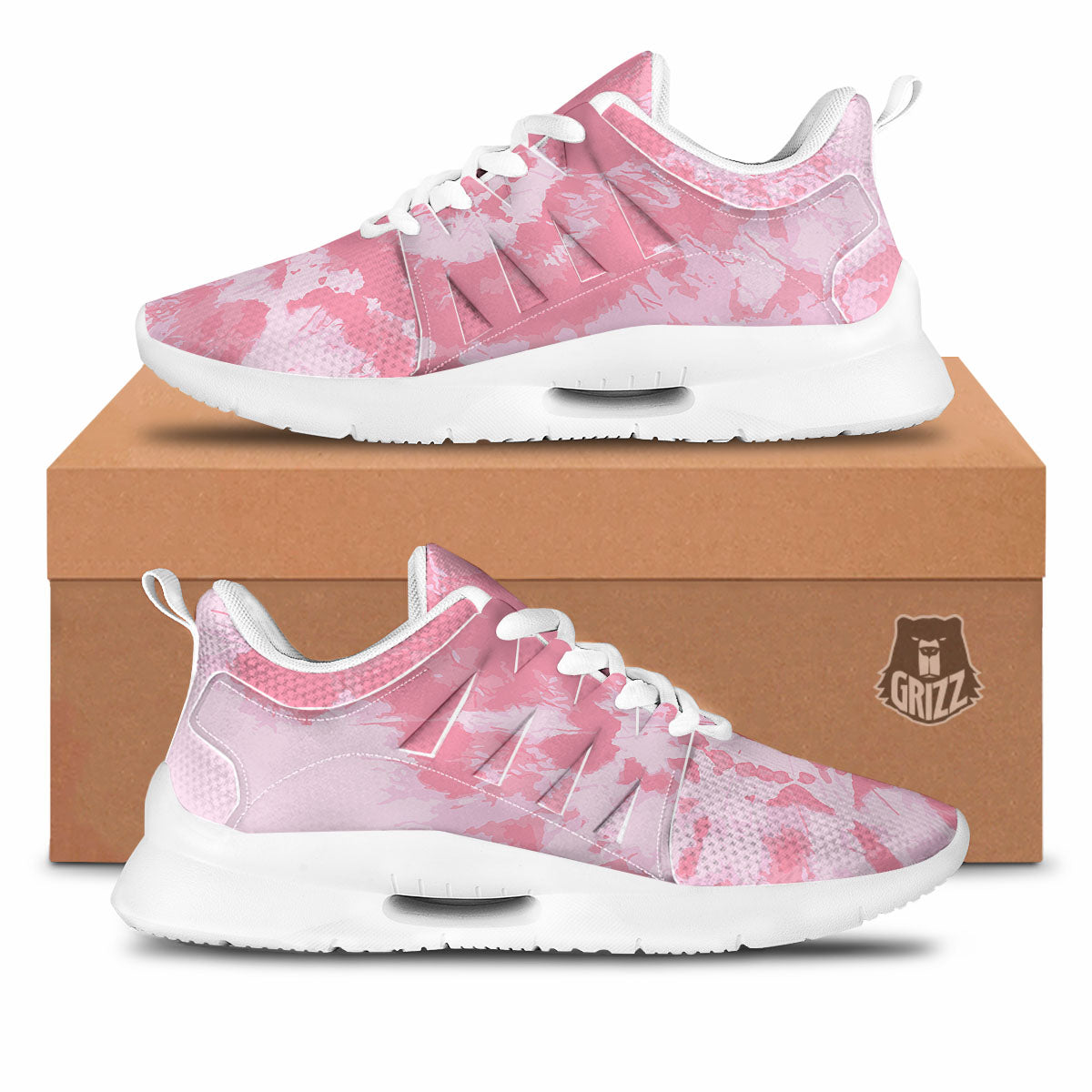 Tie Dye Pink Shibori Print Tennis Shoes-grizzshop