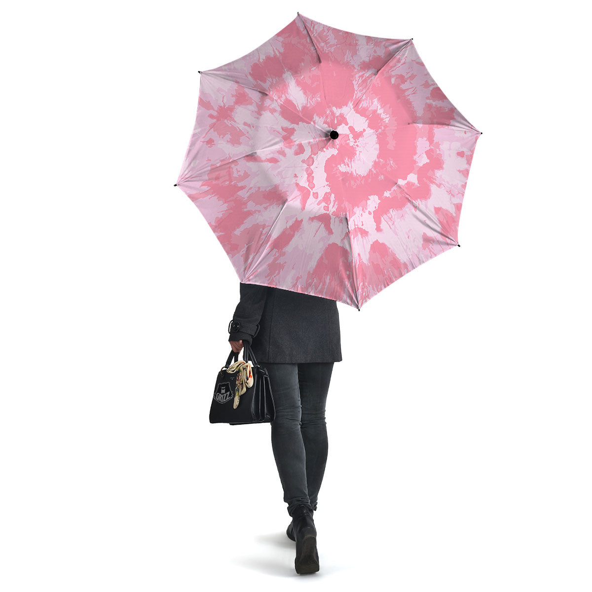 Tie Dye Pink Shibori Print Umbrella-grizzshop