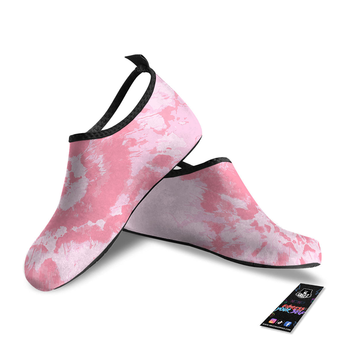 Tie Dye Pink Shibori Print Water Shoes-grizzshop