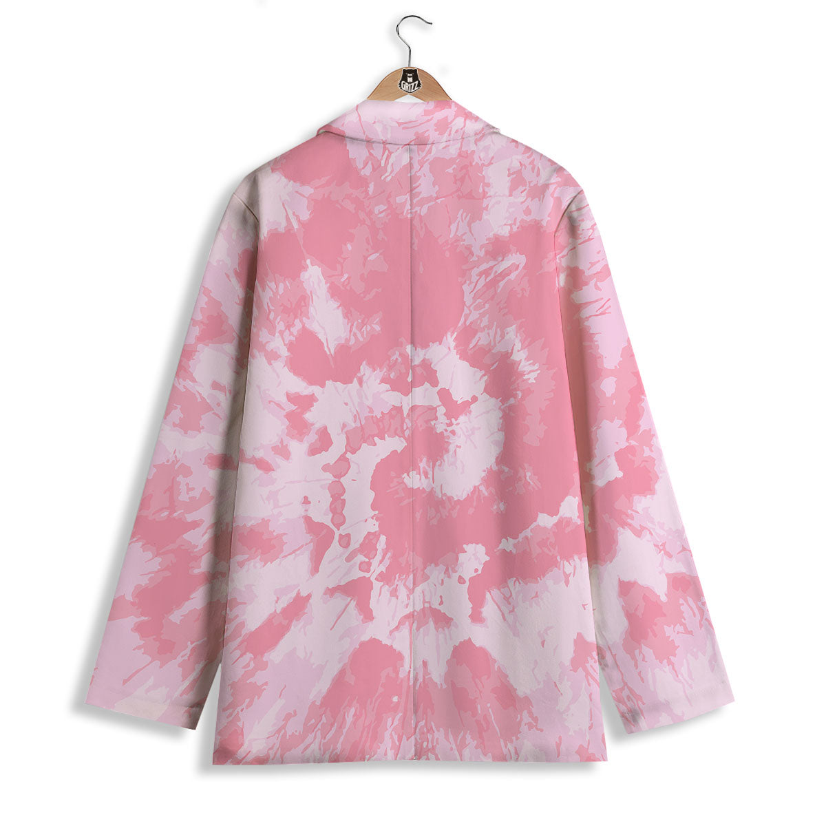 Tie Dye Pink Shibori Print Women's Blazer-grizzshop