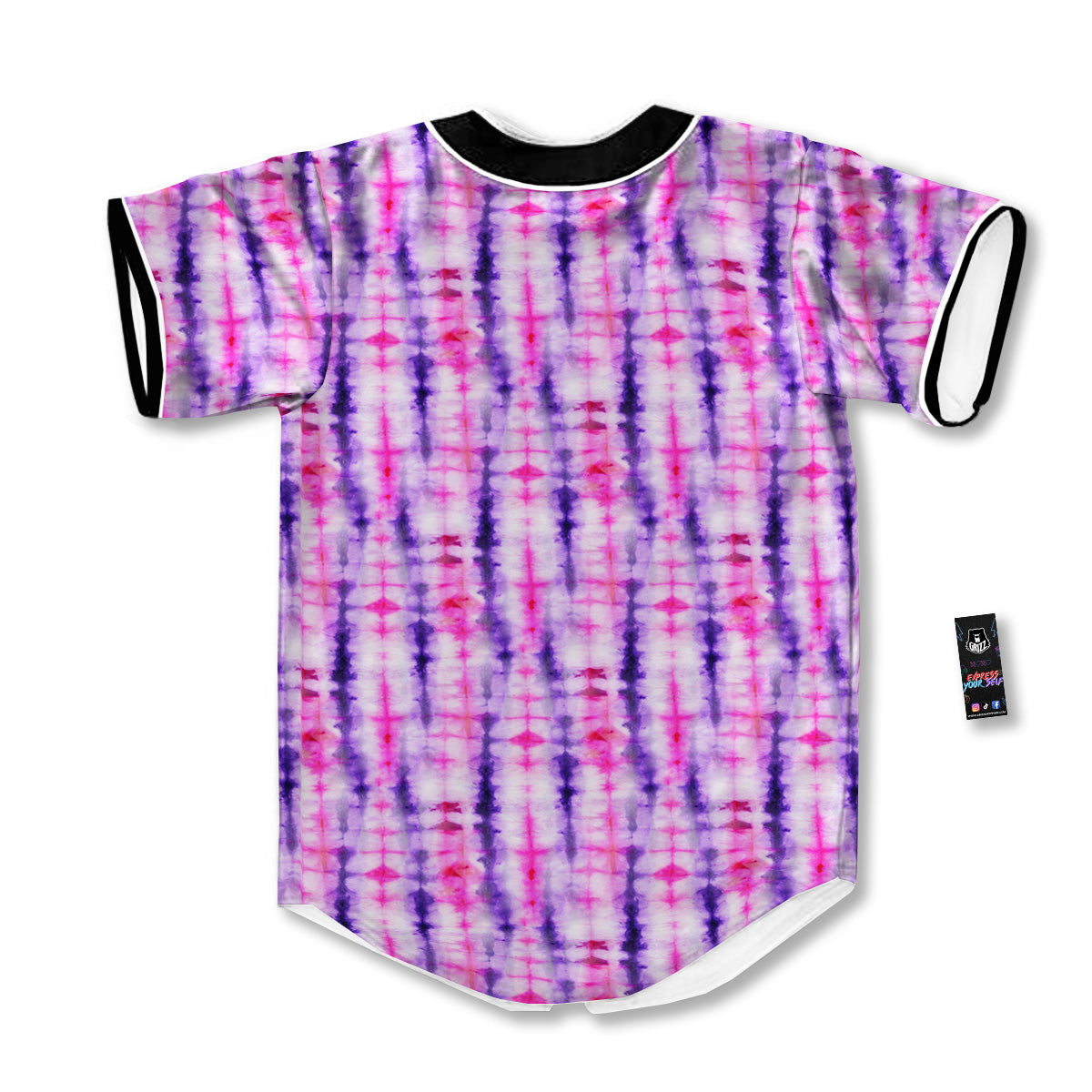 Tie Dye Purple Pink Print Pattern Baseball Jersey-grizzshop