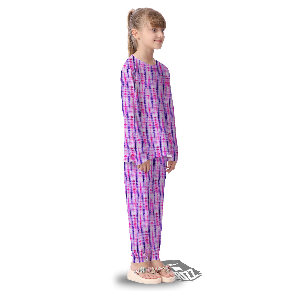 Tie Dye Purple Pink Print Pattern Kid's Pajamas-grizzshop