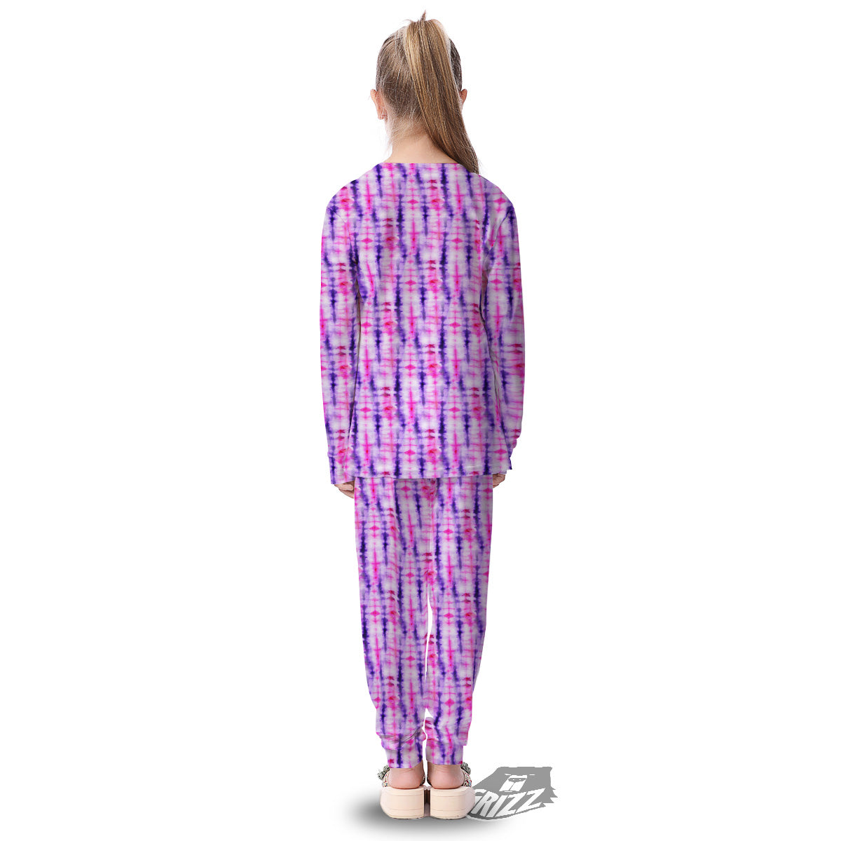 Tie Dye Purple Pink Print Pattern Kid's Pajamas-grizzshop