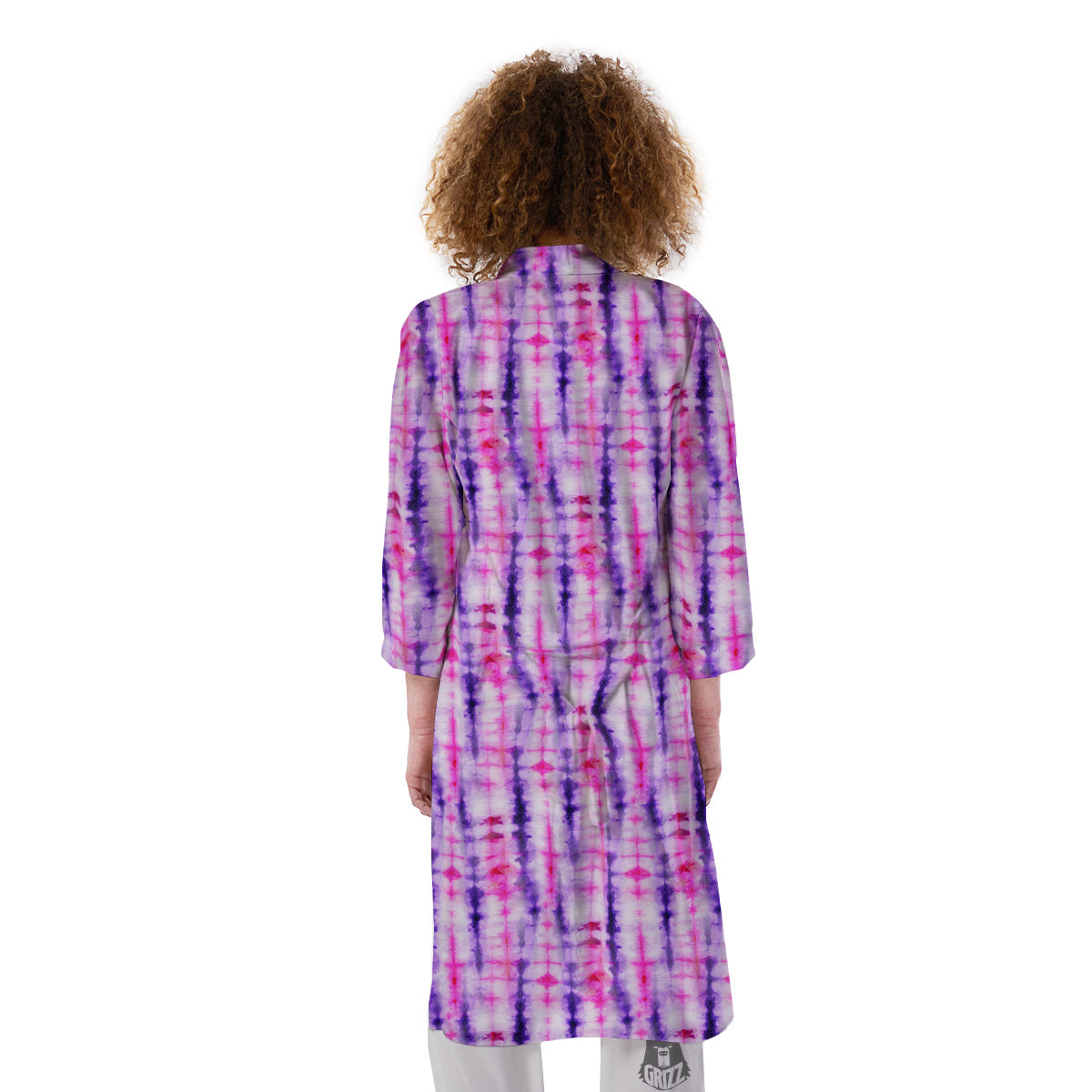 Tie Dye Purple Pink Print Pattern Kimono-grizzshop