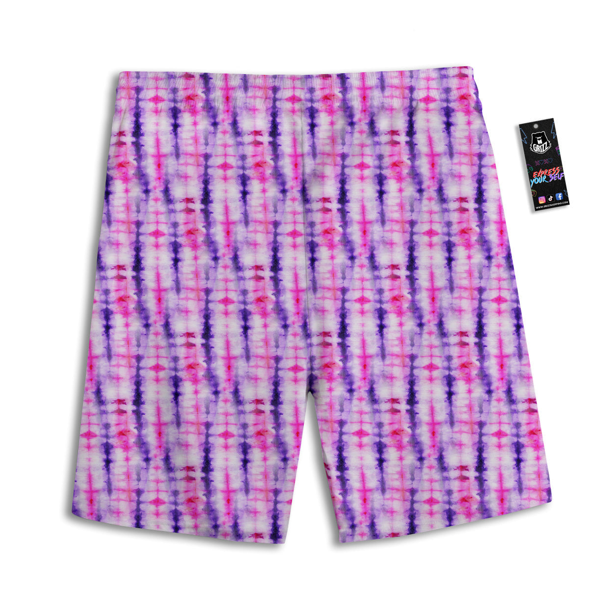 Tie Dye Purple Pink Print Pattern Men's Athletic Shorts