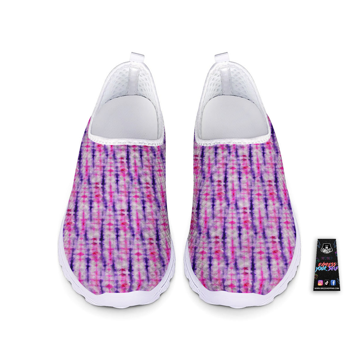 Tie Dye Purple Pink Print Pattern Nurse Shoes-grizzshop