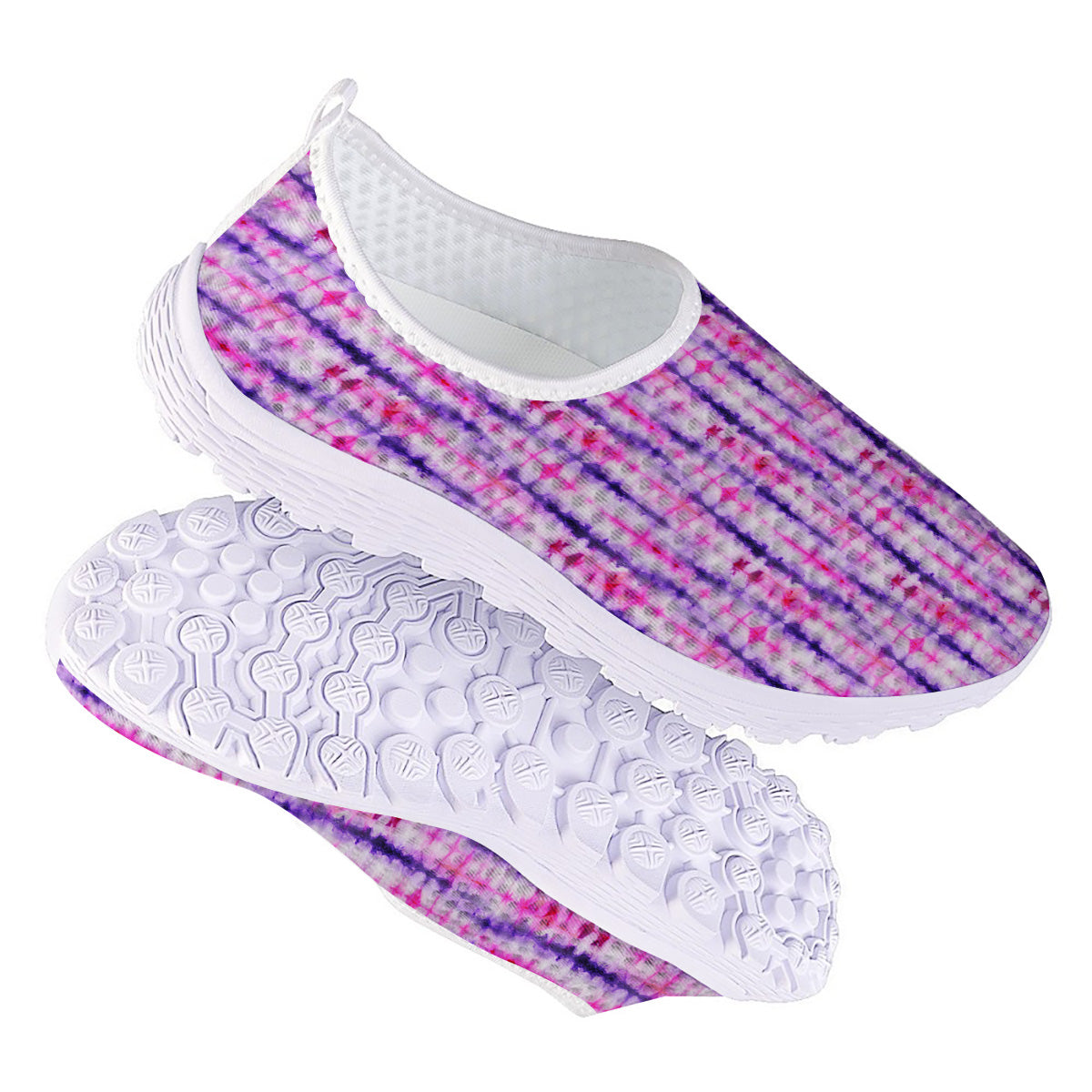 Tie Dye Purple Pink Print Pattern Nurse Shoes-grizzshop