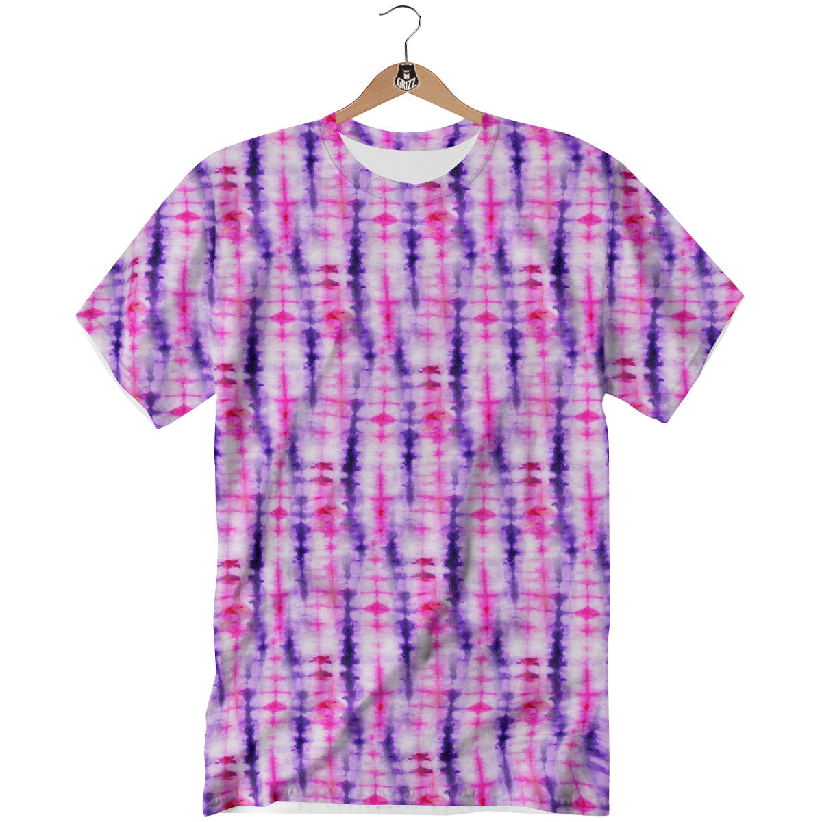 Tie Dye Purple Pink Print Pattern T-Shirt-grizzshop