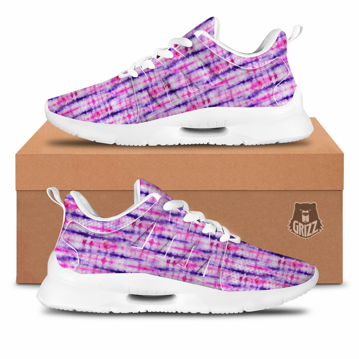 Tie Dye Purple Pink Print Pattern Tennis Shoes-grizzshop