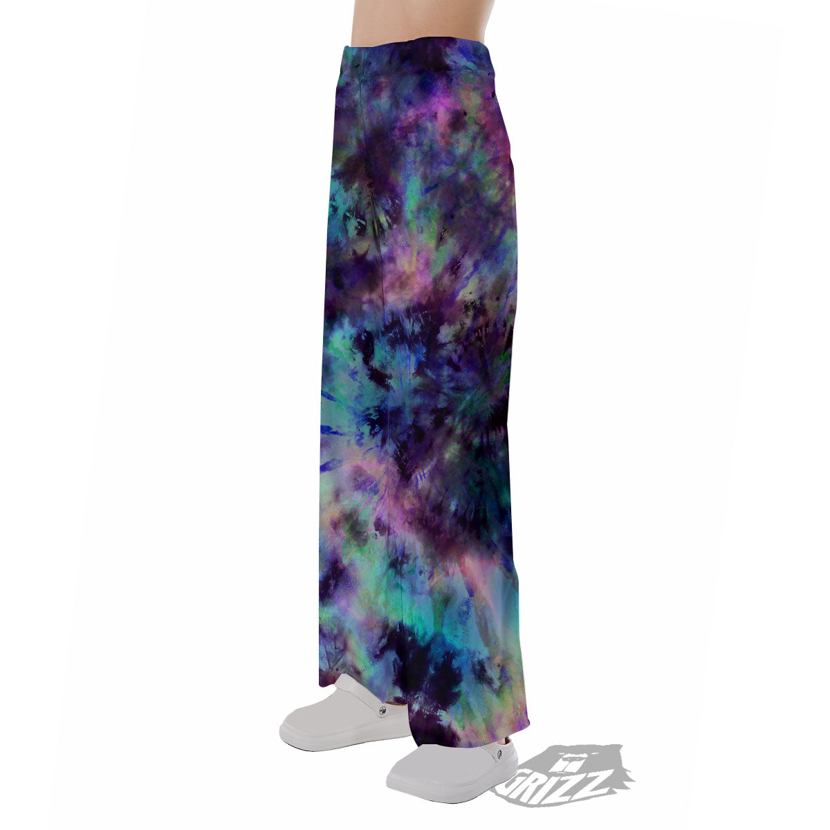 Tie Dye Rainbow And Black Print Pajama Pants-grizzshop