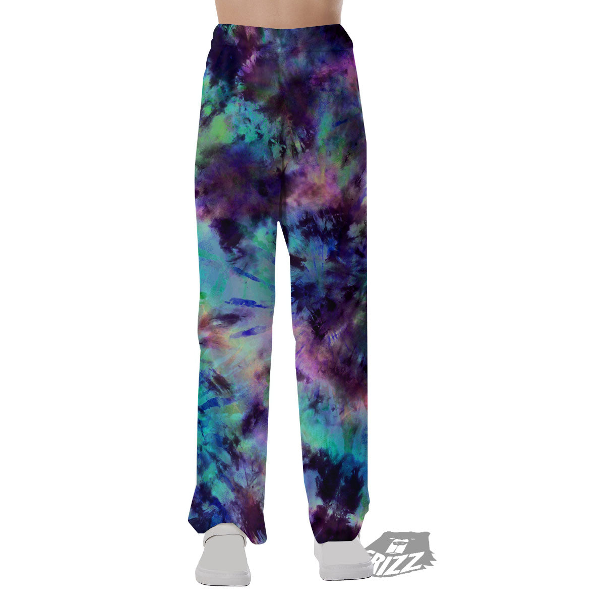 Tie Dye Rainbow And Black Print Pajama Pants-grizzshop