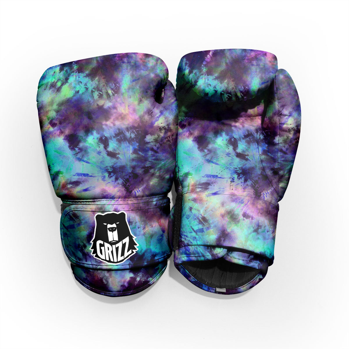 Tie Dye Rainbow And Black Print Pro Boxing Glove