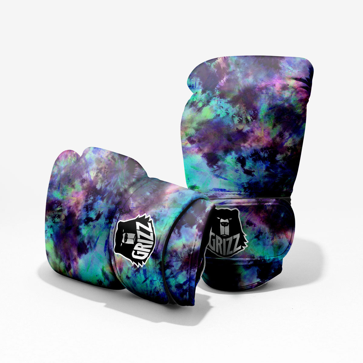 Tie Dye Rainbow And Black Print Pro Boxing Glove