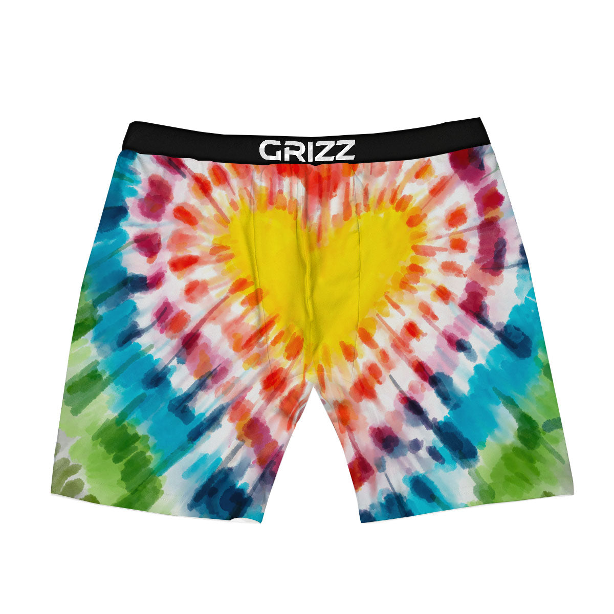 Tie Dye Rainbow Heart Print Boxer Briefs-grizzshop