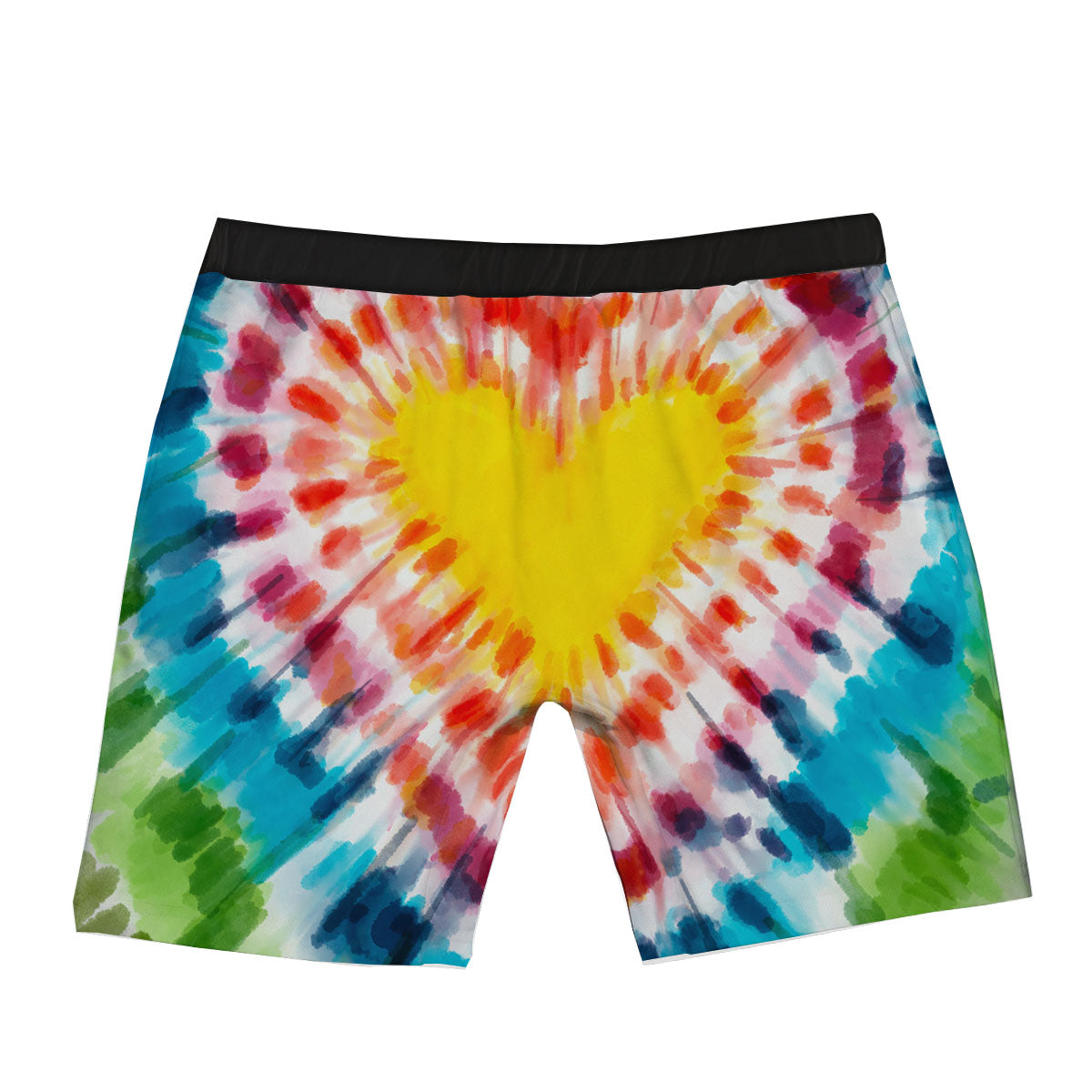 Tie Dye Rainbow Heart Print Boxer Briefs-grizzshop