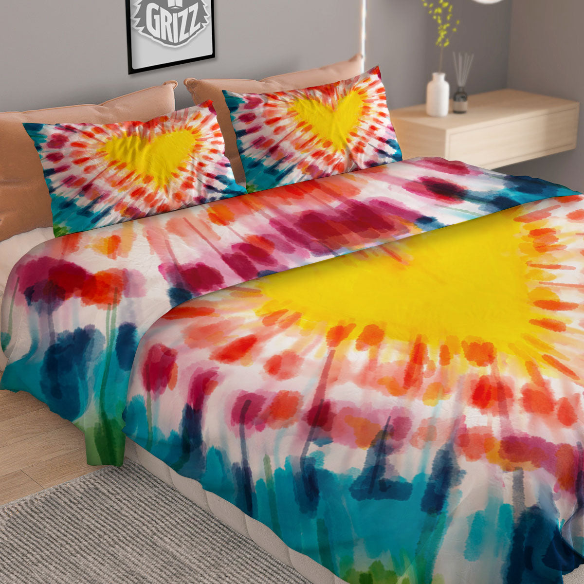 Tropical Leaves Blue Print Duvet Cover Bedding Set
