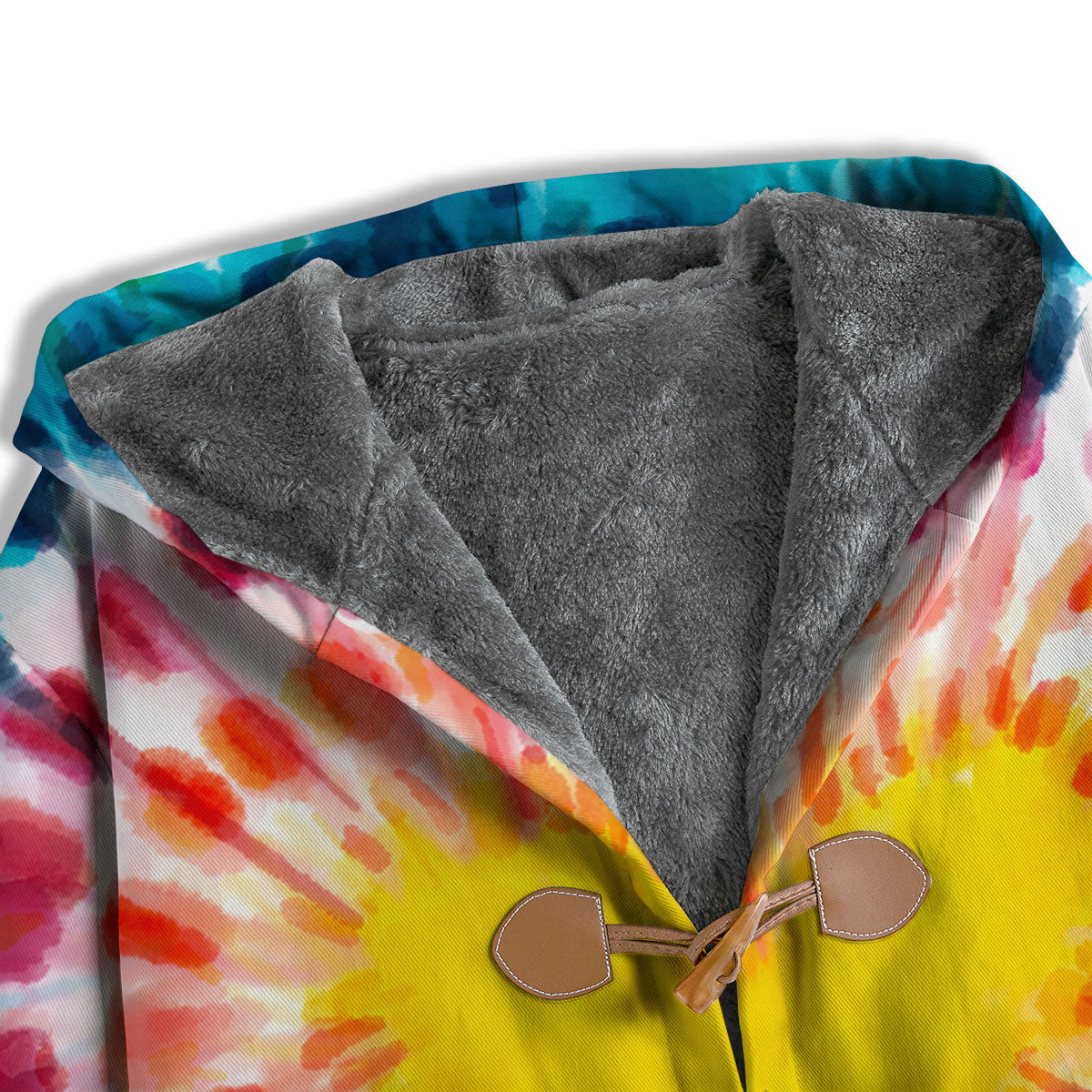 Tie Dye Rainbow Heart Print Men's Windbreaker Jacket-grizzshop