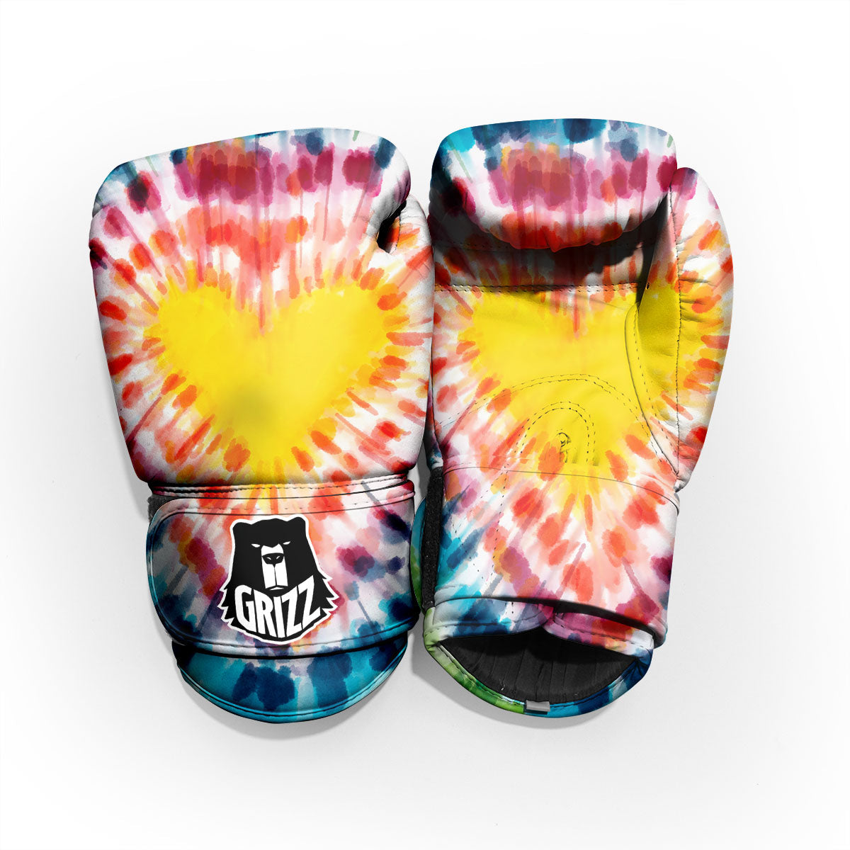 Tie Dye Rainbow Heart Print Pro Boxing Glove