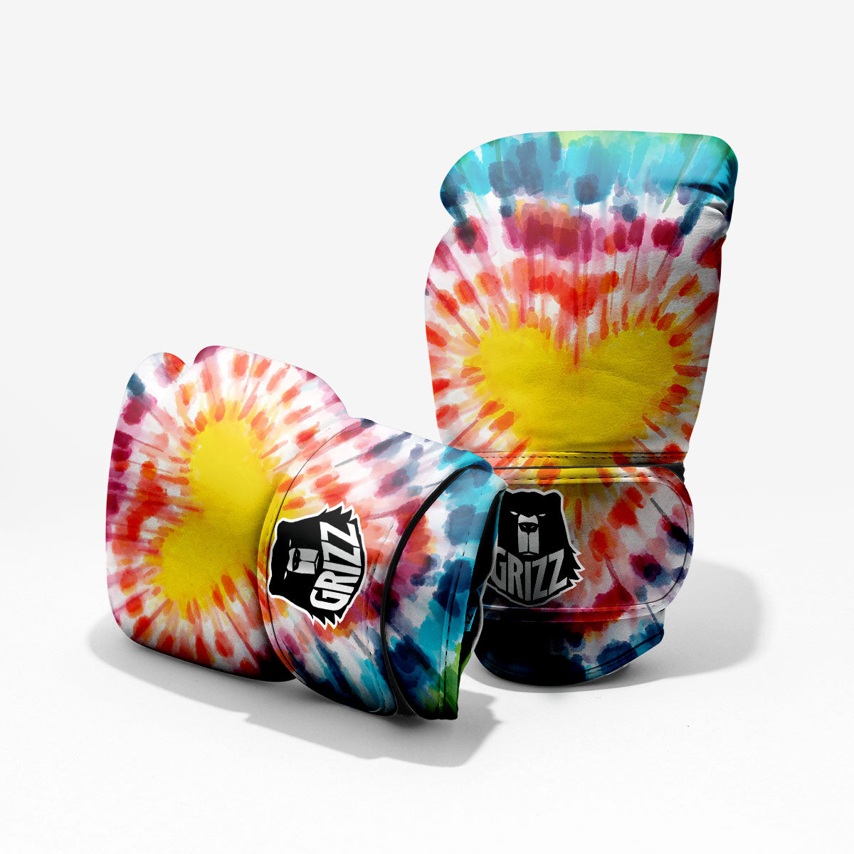 Tie Dye Rainbow Heart Print Pro Boxing Glove