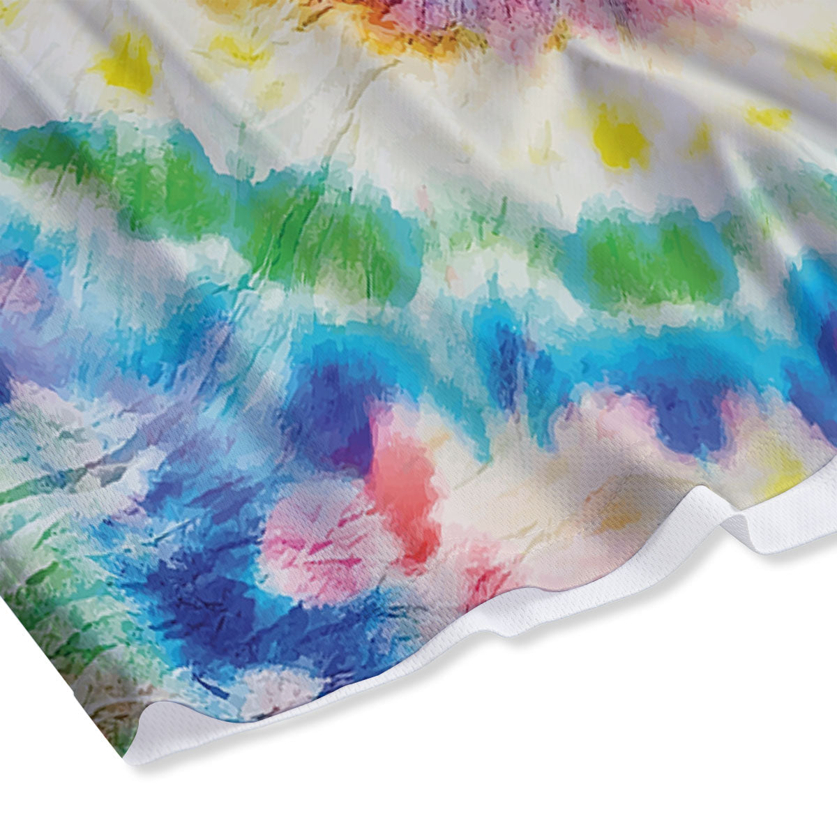 Tie Dye Rainbow Spiral Print Mesh Shorts