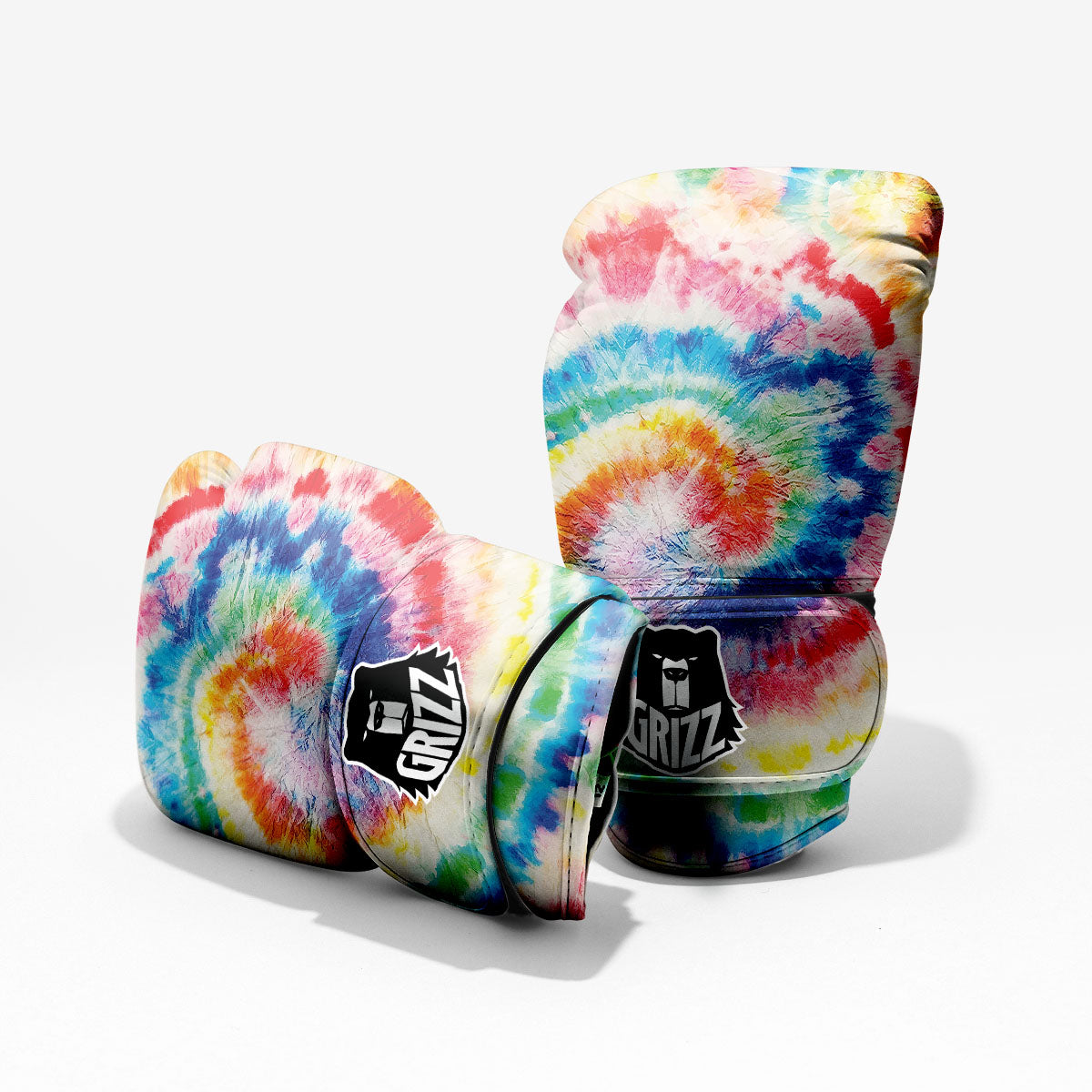 Tie Dye Rainbow Spiral Print Pro Boxing Glove