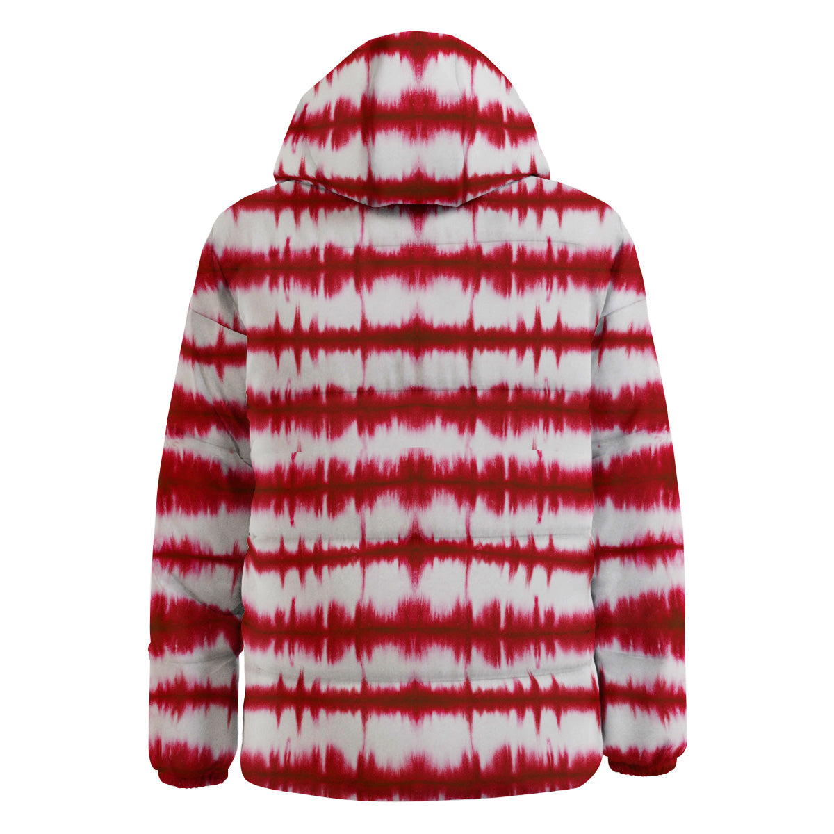 Tie Dye Red Stripe Print Pattern Down Jacket-grizzshop