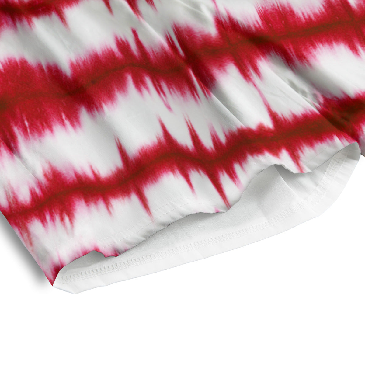 Tie Dye Red Stripe Print Pattern Men's Athletic Shorts
