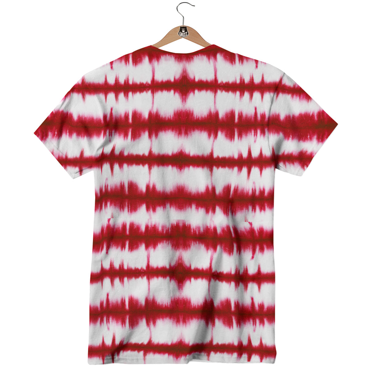 Tie Dye Red Stripe Print Pattern T-Shirt-grizzshop
