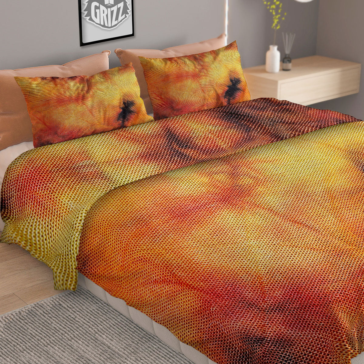 Tropical Leaves Violet Print Pattern Duvet Cover Bedding Set