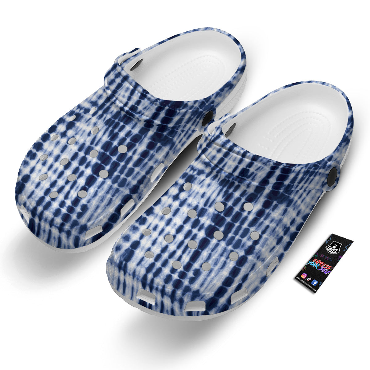 Tie Dye Shibori Blue Print Clog-grizzshop