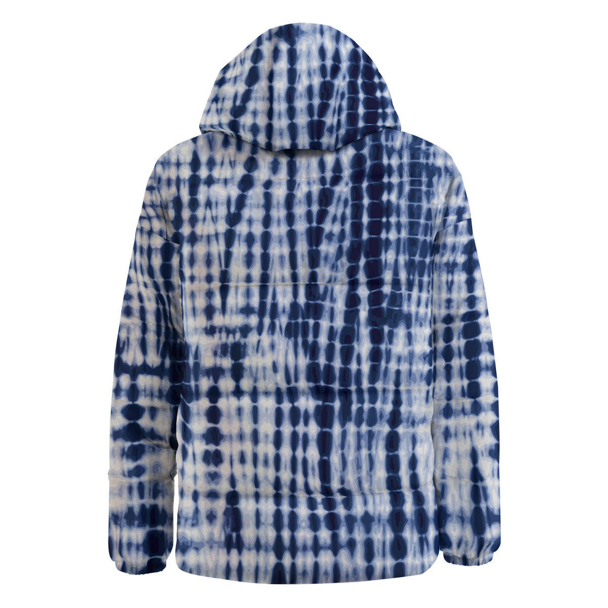 Tie Dye Shibori Blue Print Down Jacket-grizzshop