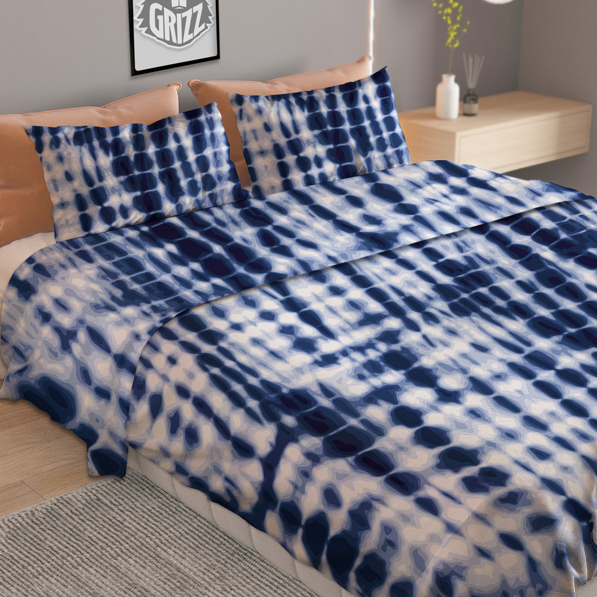 Texture Bamboo Green Print Duvet Cover Bedding Set