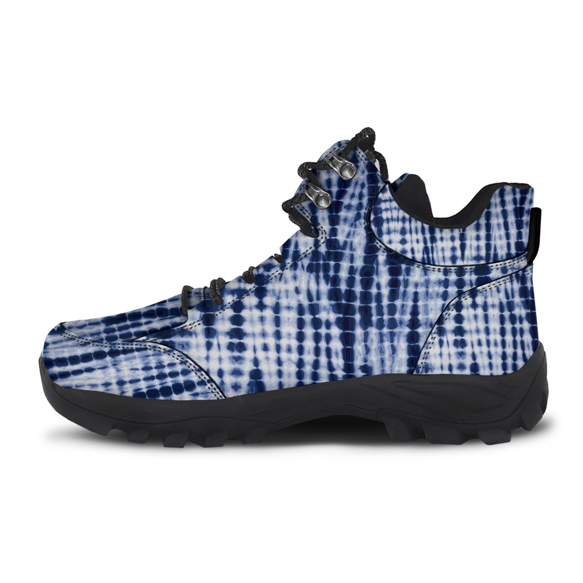 Tie Dye Shibori Blue Print Hiking Shoes-grizzshop