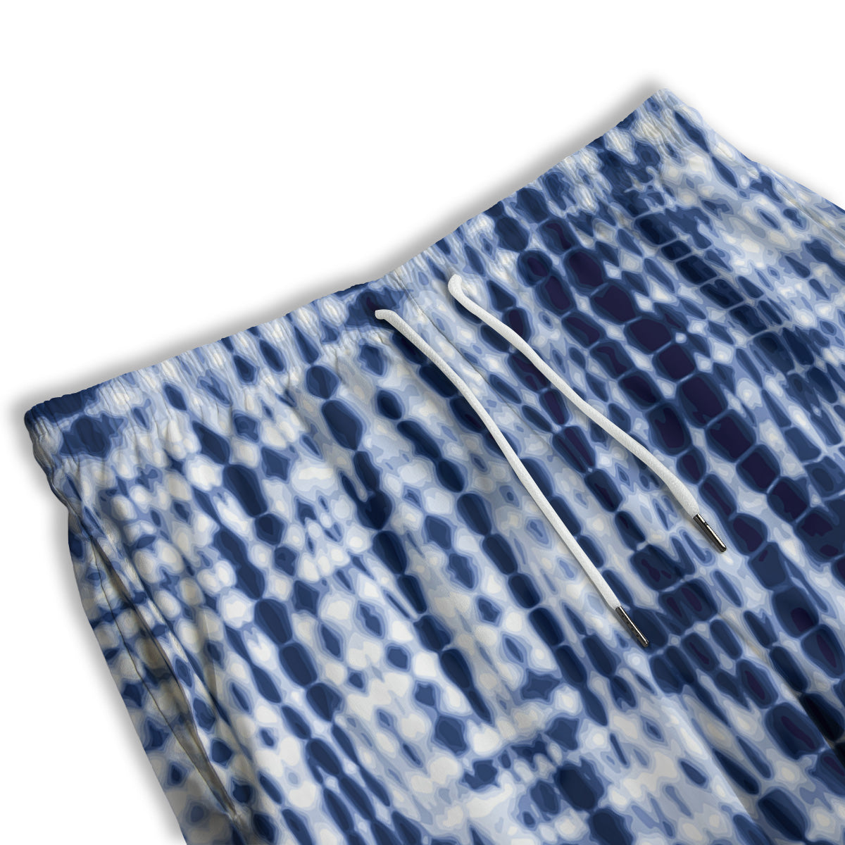 Tie Dye Shibori Blue Print Men's Athletic Shorts