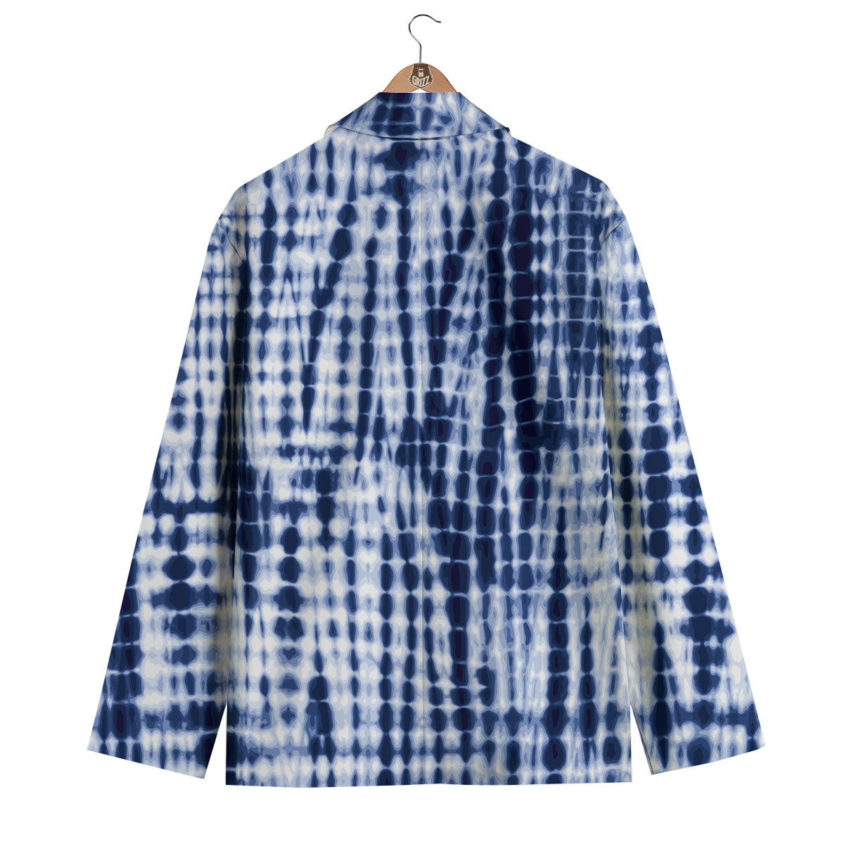 Tie Dye Shibori Blue Print Men's Blazer-grizzshop