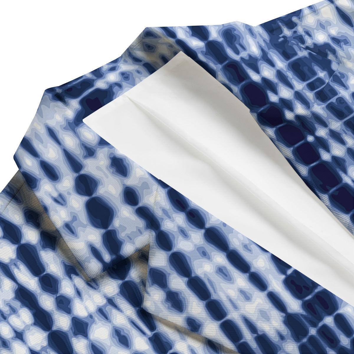 Tie Dye Shibori Blue Print Men's Blazer-grizzshop