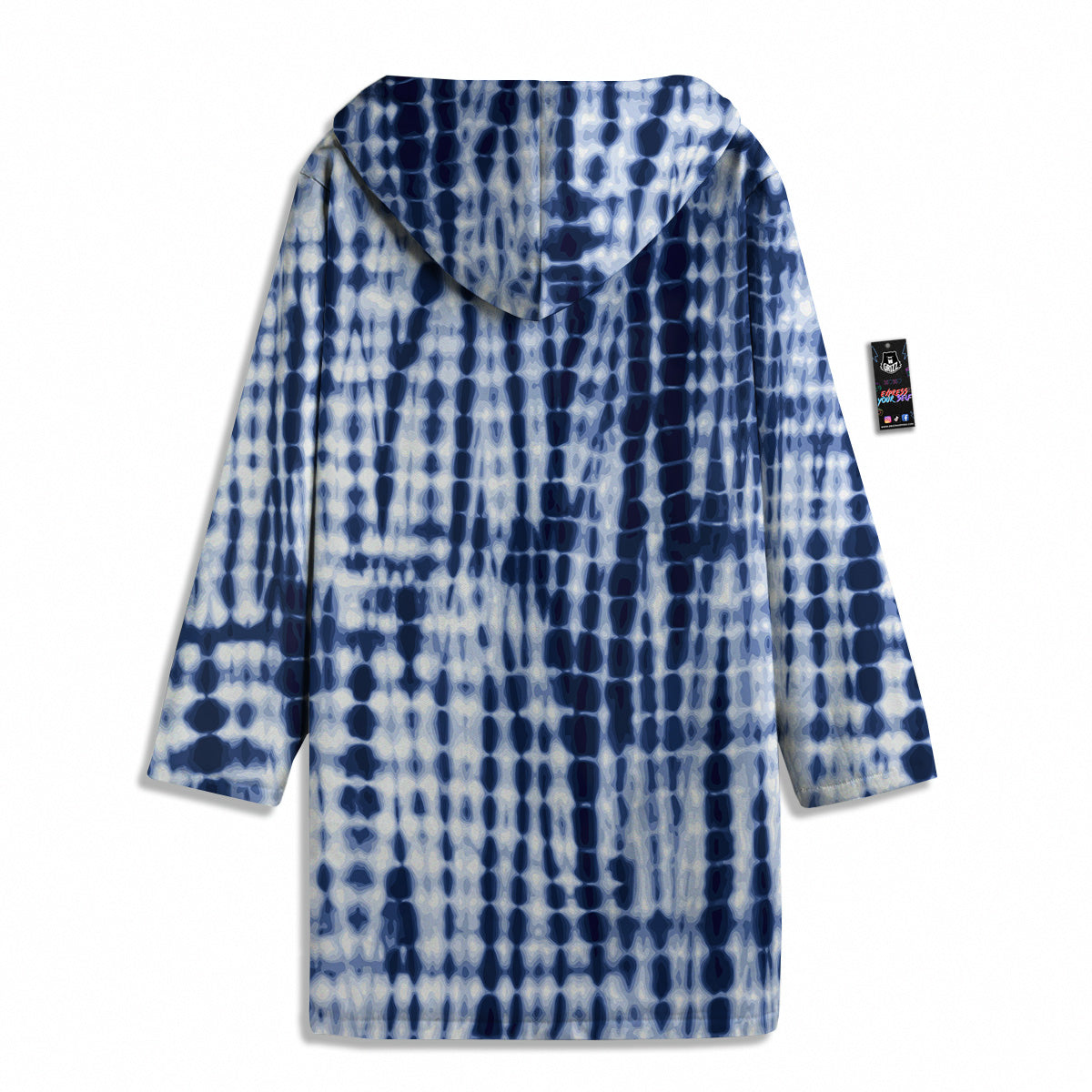 Tie Dye Shibori Blue Print Men's Windbreaker Jacket-grizzshop