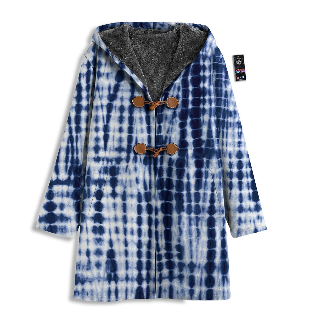Tie Dye Shibori Blue Print Men's Windbreaker Jacket-grizzshop