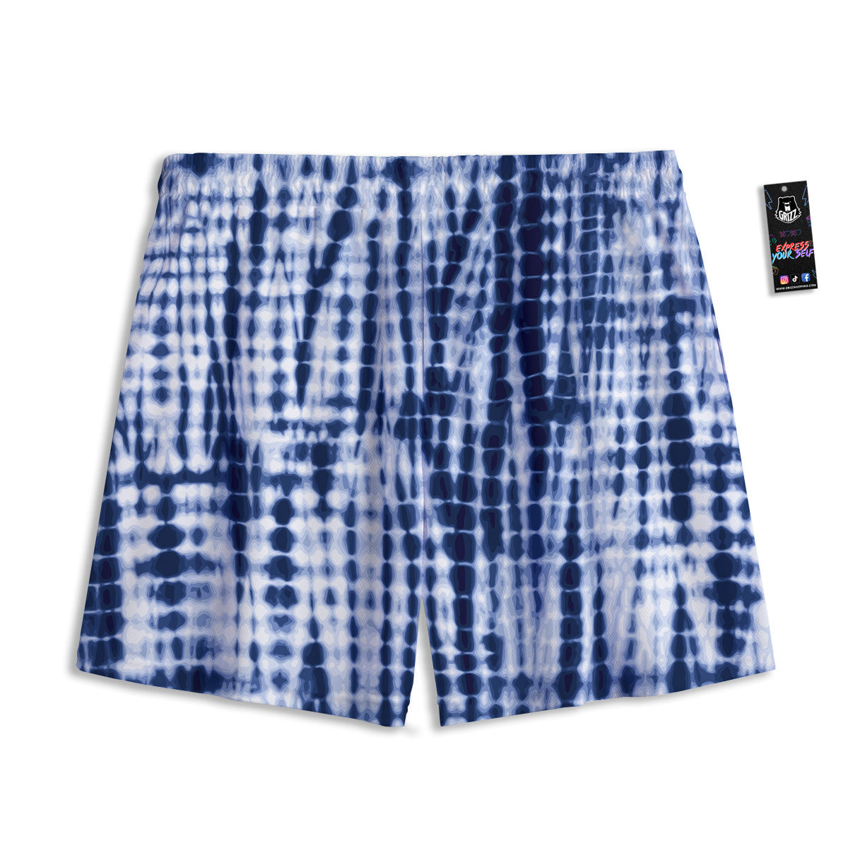 Texture Bamboo Green Print Mesh Shorts